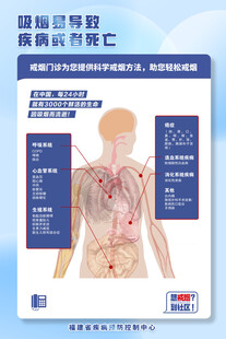 戒烟海报 吸烟易导致疾病和死亡