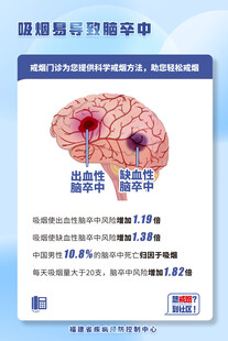 戒烟海报 吸烟易导致脑瘁中