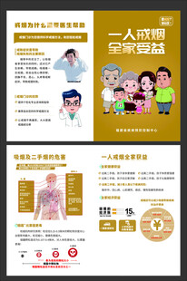 戒烟二折页 一人戒烟 全家受益