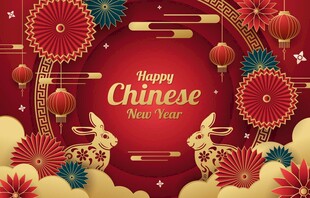 中国风春节装饰喜庆画面