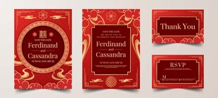 喜庆红色中式标签设计