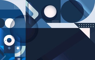 抽象几何蓝调图案设计
