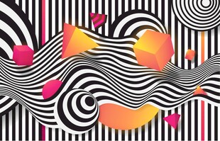 抽象几何动感艺术图案