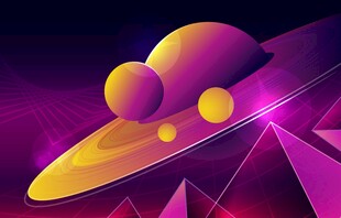 梦幻紫色系科幻星球场景