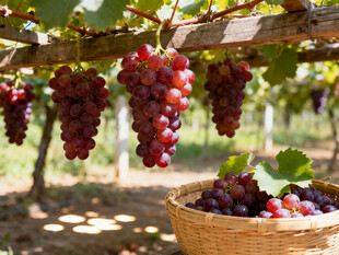 葡萄园里成熟的葡萄