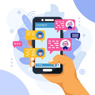 手持手机进行社交互动