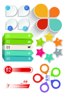 多彩网页按钮与装饰元素