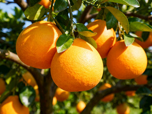 枝头饱满的橙子