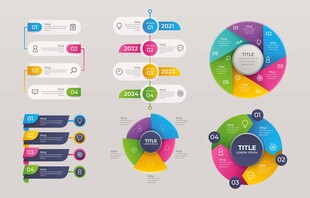 多彩信息图表元素集合