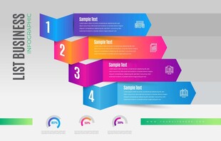 彩色阶梯状业务排名图