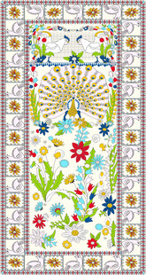 多彩花卉几何图案装饰画