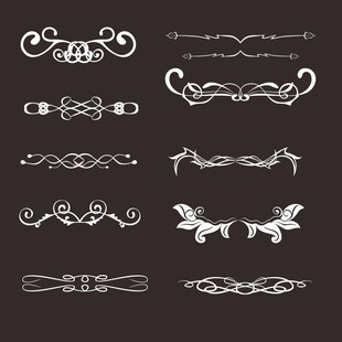 复古装饰性线条图案集合