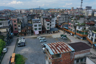 俯瞰城市居民区景象