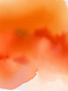 橙红色水彩晕染抽象背景