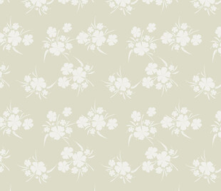 淡绿色底白色小花图案