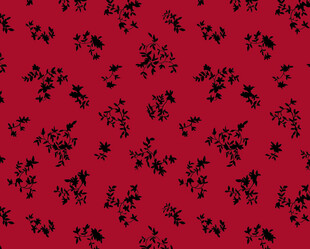 红色底黑色花卉图案纹理
