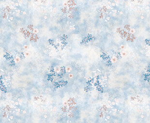 淡蓝花卉图案布料纹理