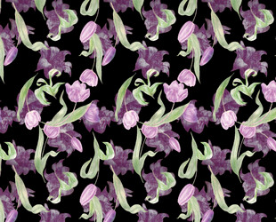 紫色花卉图案背景纹理