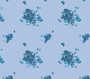 浅蓝色底蓝色花卉图案