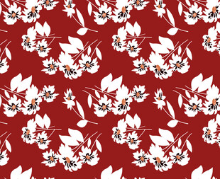 红色底花卉图案纹理