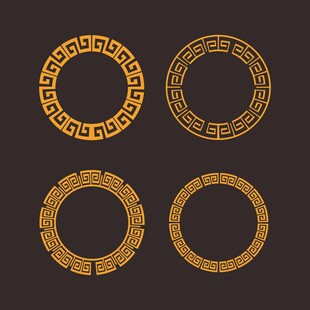 复古金色环形装饰图案