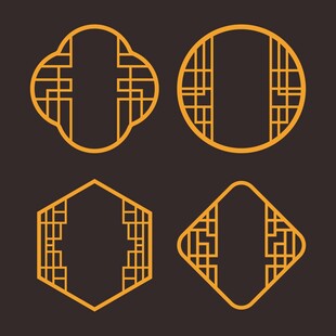 中式几何边框装饰图案