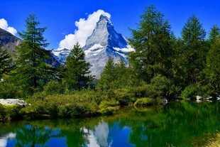 阿尔卑斯山美丽湖景风光