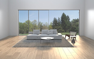 现代简约风客厅大窗景观