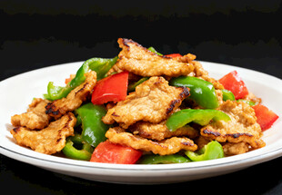 青椒番茄炒肉片