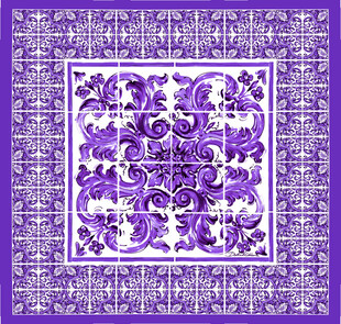 紫色精美花纹图案设计