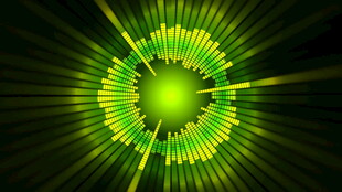 炫彩绿色放射状光效图案