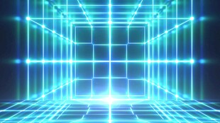 未来感蓝色科技光影隧道