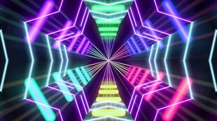 炫彩霓虹隧道灯光效果