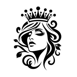 戴皇冠的优雅女性头像