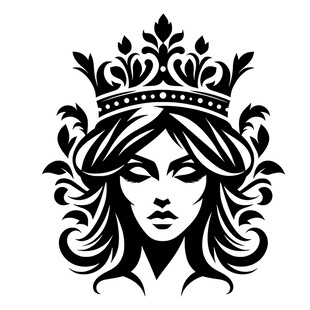 戴皇冠的神秘女性头像