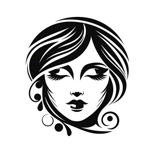 简约线条女性头像插画