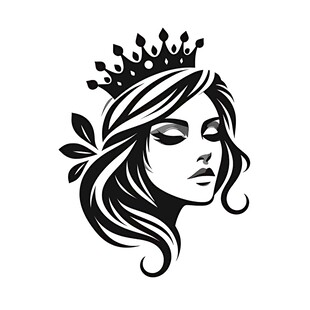 戴皇冠的优雅女性头像