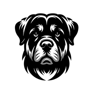 罗威纳犬黑白头像图案