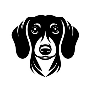 简约风格腊肠犬头像