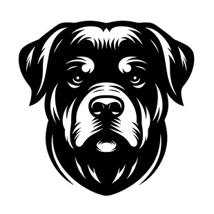 罗威纳犬头像图案设计