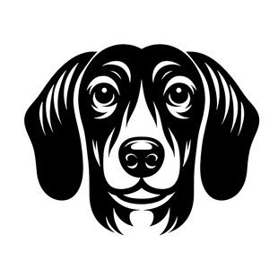 简约风格腊肠犬头部图案