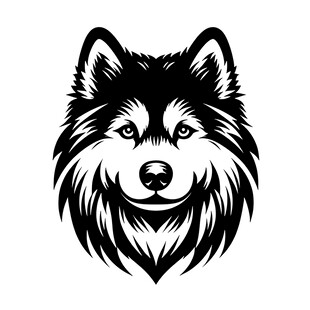 黑白风格的狼头图案