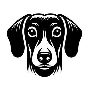 简约腊肠犬头像图案