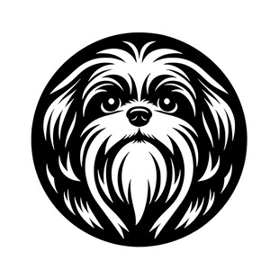 可爱长毛犬头像图案