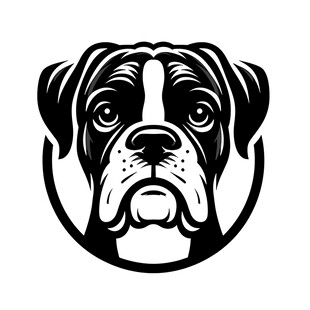拳击犬头像标志