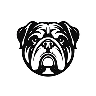 斗牛犬简约黑白头像设计