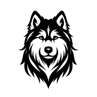 黑白哈士奇头像图案