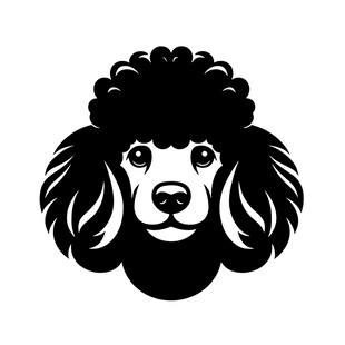 贵宾犬头像剪影