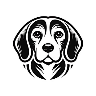 简约黑白猎犬头像标志