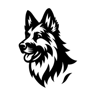 德国牧羊犬头像图案设计